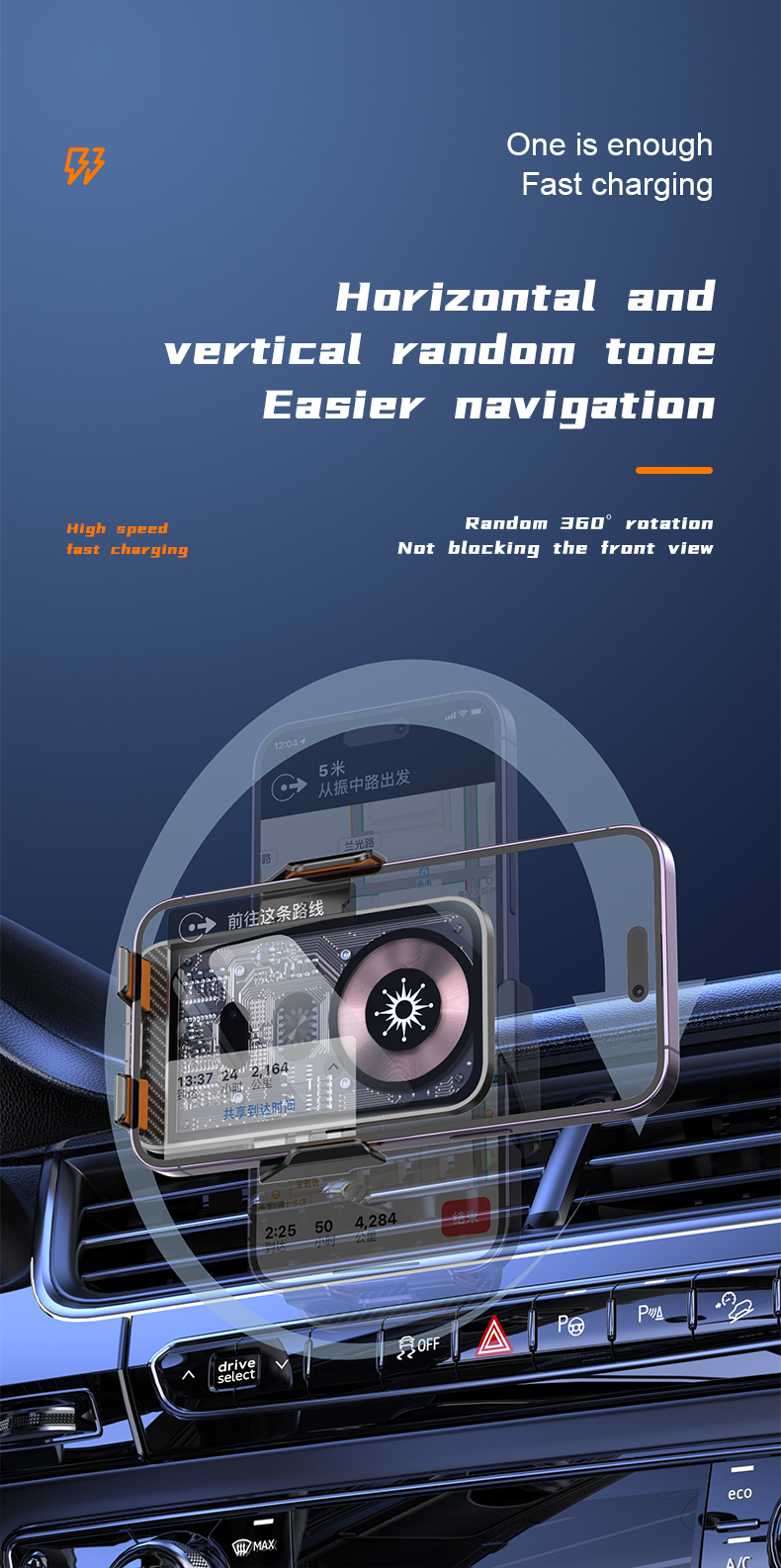 Phone holder+15W wireless charging-HL87 - Image 13